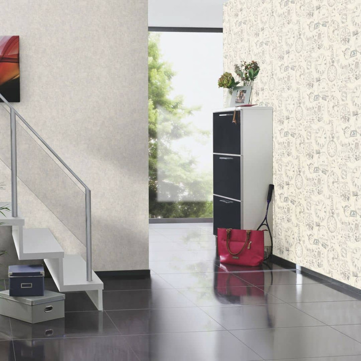 Rasch Vliestapete, Unitapete Andy Wand betongrau - WA312163