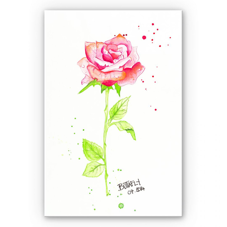 Wandbild Buttafly - Rose - WA191795