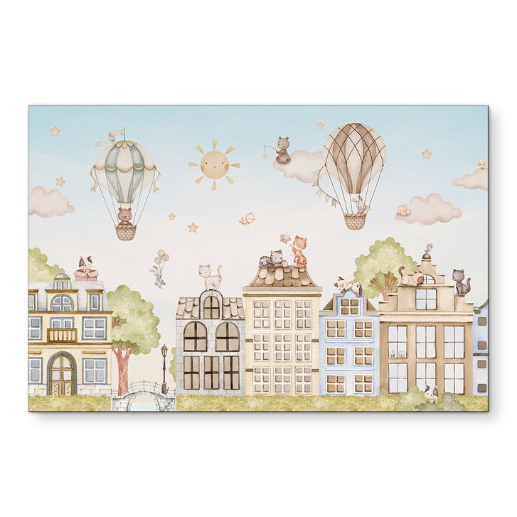 Wandbild Katzen über den Dächern - Oliver Robins - Alu-Dibond - WA514766