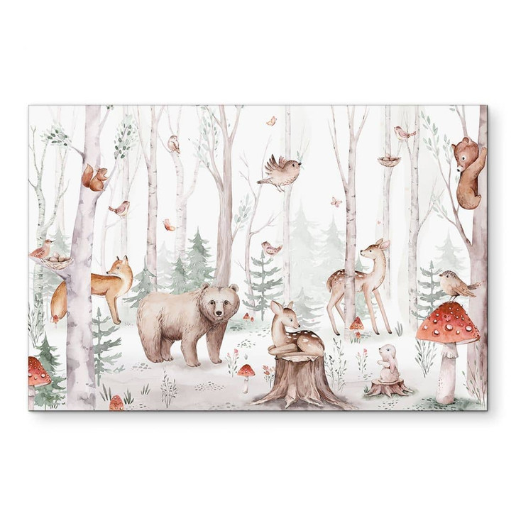 Wandbild Waldtiere im Herbst - Kvilis - Alu-Dibond - WA492055