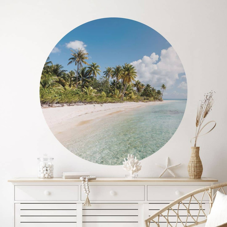Wandtattoo Palmenstrand in der Südsee - Colombo - Rund - WA474564
