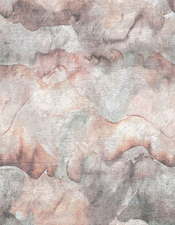 Fototapete Bildtapete Abstrakte Aquarell-Berglandschaft in Greige, Rosé und Nebel 3.4 x 2.65 m - WA505319
