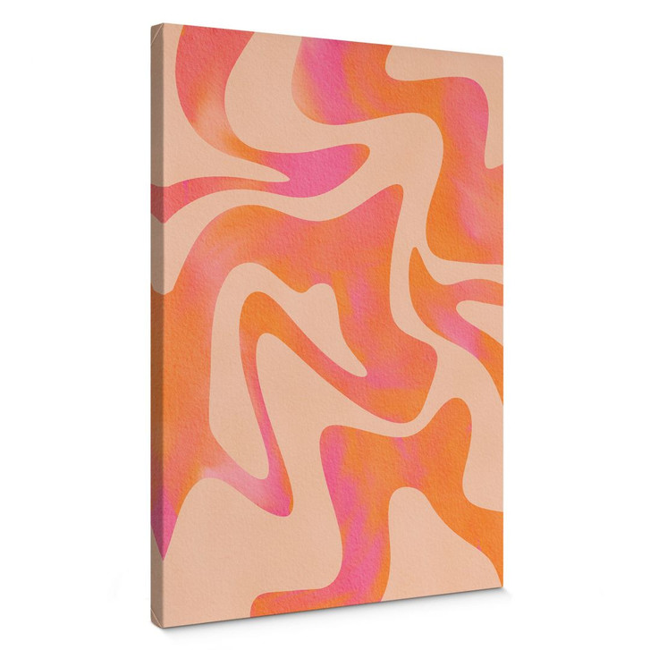 Leinwandbild Abstrakte Wellen in Orange-pink - Bloom - WA403514