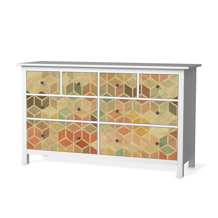 Möbelfolie IKEA Hemnes Kommode 8 Schubladen - 3D Retro - CR114816