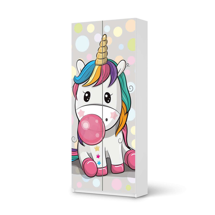 Möbelfolie IKEA Pax Schrank 236cm Höhe - 2 Türen - Rainbow das Einhorn - CR116826