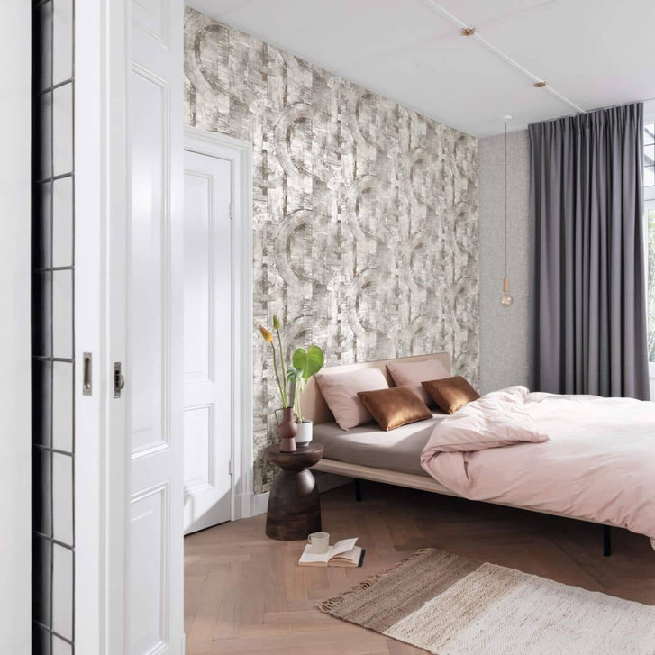 Rasch Vliestapete, Mustertapete Composition mittelgrau - WA338835