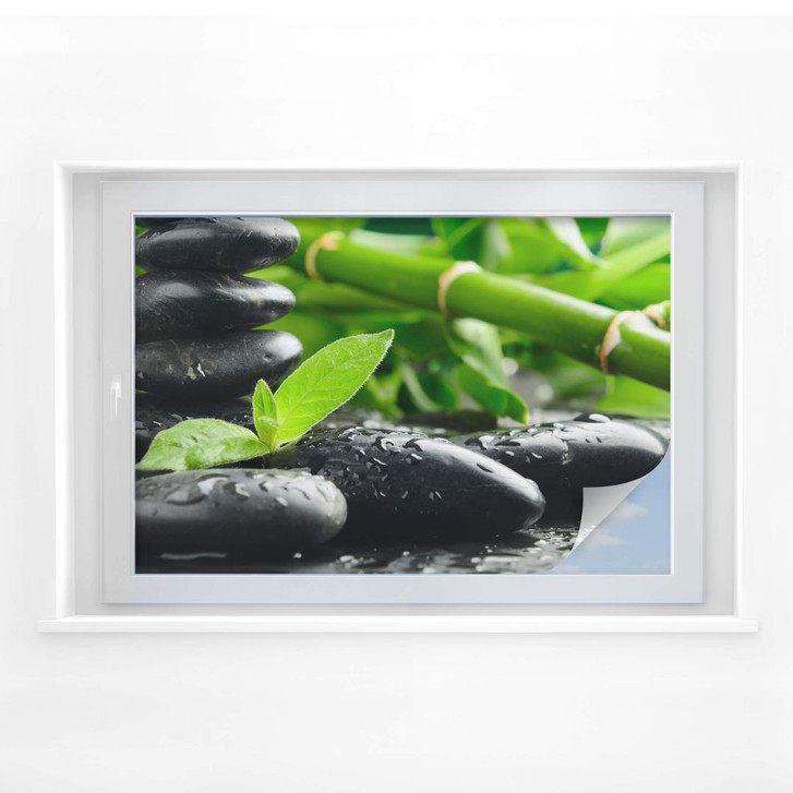 Sichtschutzfolie Black Zen Stones - WA173921