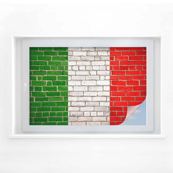 Sichtschutzfolie Italienische Flagge Mauer - WA175408
