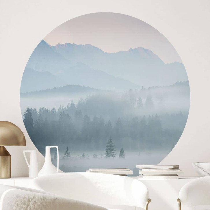 Wandtattoo Neblige Waldlandschaft im Herbst - Eisenmann - Rund - WA448367