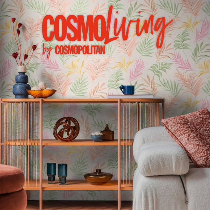 COSMOPOLITAN Tapete mit bunten Blättern - florale Vliestapete Küche Schlafzimmer - WA480308
