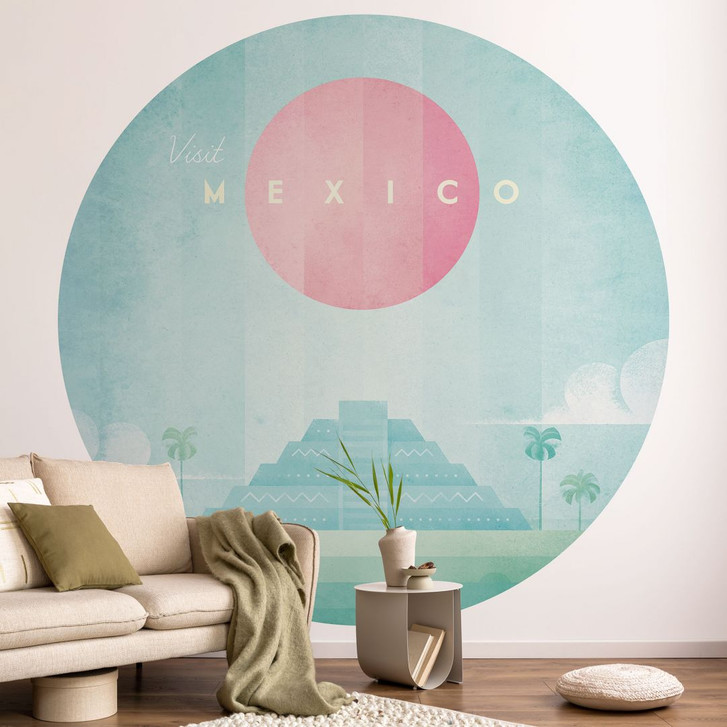 Fototapete Tempel von Kukulcán in Chichén Itzá | Mexiko - Rivers - Rund - Selbstklebend/Vlies - WA424620