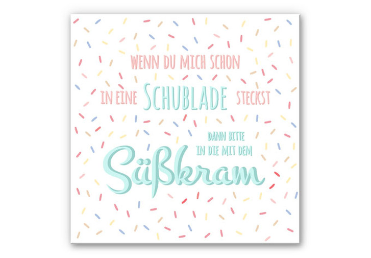 Hartschaumbild Schublade mit Süsskram - quadratisch - WA130730