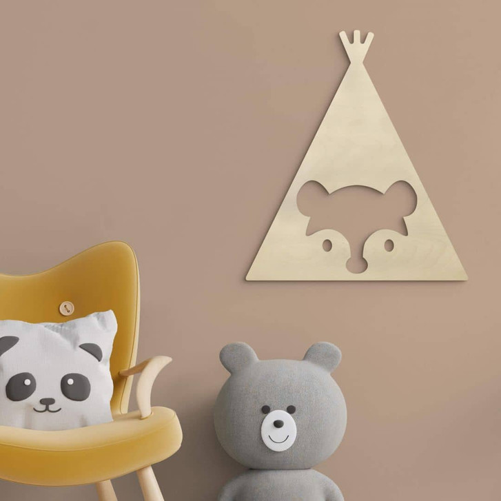 Holzdeko Pappel - Tipi - Bär - WA333443