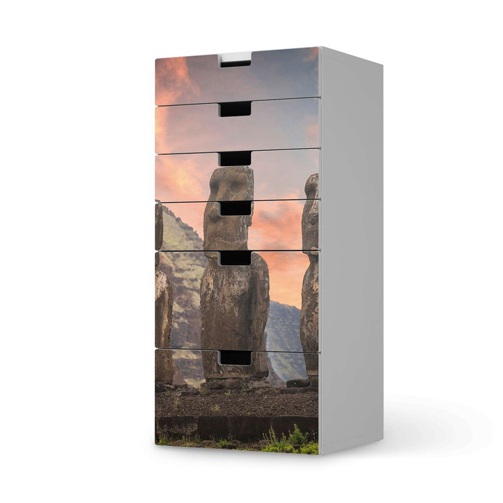 Klebefolie IKEA Stuva / Malad Kommode - 6 Schubladen - Easter Island - CR110433