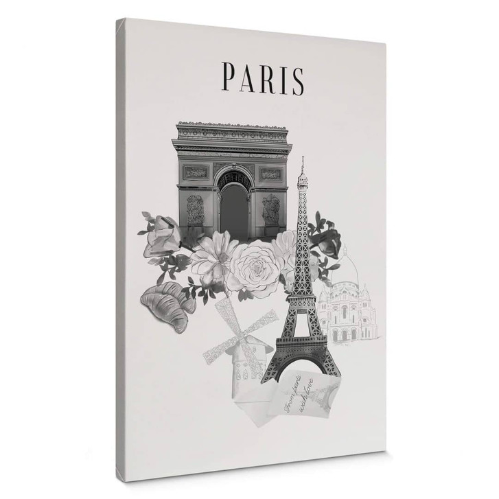 Leinwandbild Frankreich Schwarz-Weiss - Love your City - Paris - WA347172