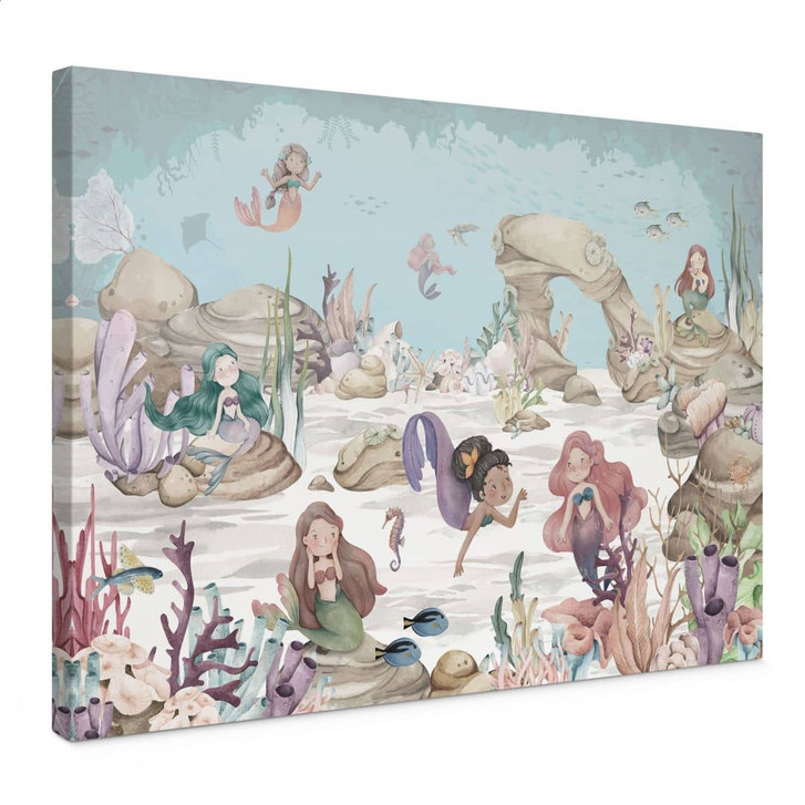 Leinwandbild Magisches Unterwasserreich der Meerjungfrauen - Oliver Robins - WA433036