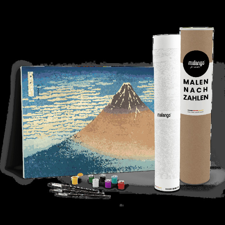 Malen nach Zahlen Leinwandbild - Hokusai - Feiner Wind, Klarer Morgen (Roter Fuji) - WA447961