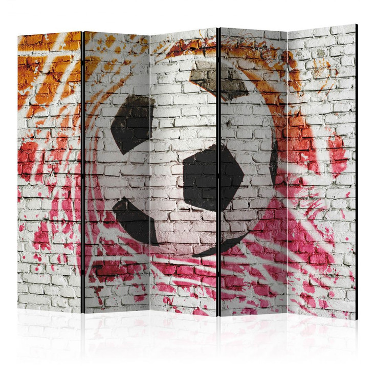 Paravent, Raumteiler freistehend, Trennwand - Strassenfussball , 5-teilig - 225 x 172 cm - WA455938