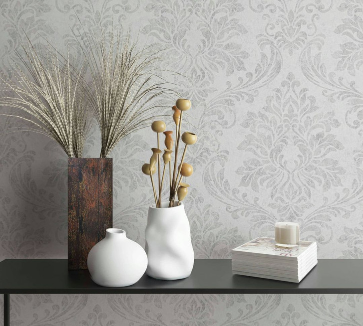 Vliestapete Grau Ornamental für Wohnzimmer Schlafzimmer Büro marburg Tapete - WA450601
