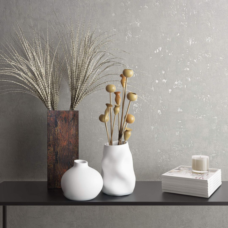 Vliestapete in glänzender Betonoptik weiss, grau Struktur - WA446307