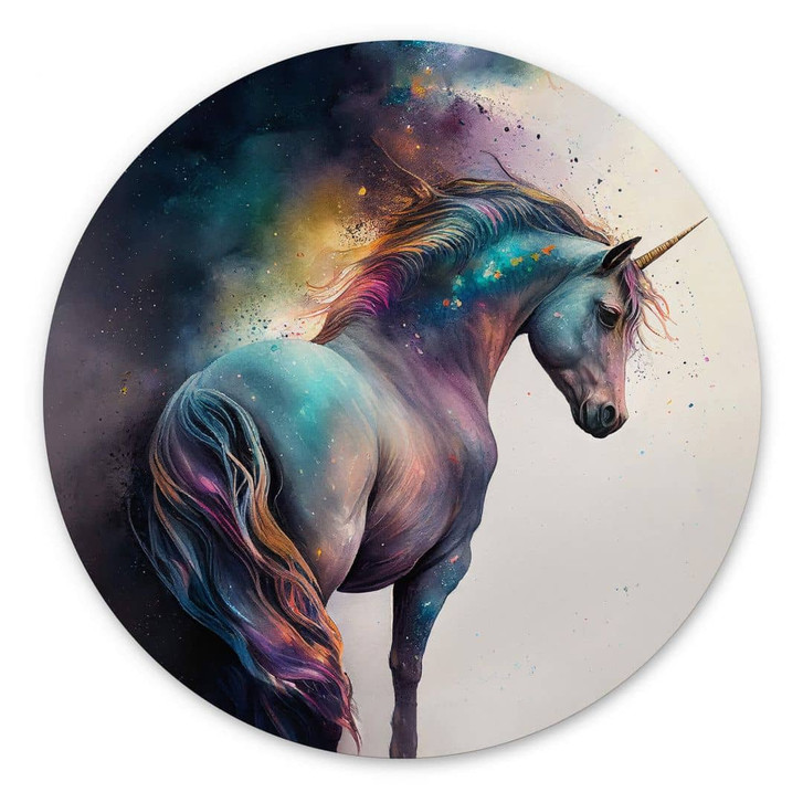 Wandbild Heine - Magisches Einhorn - Astro Cruise - Alu-Dibond Rund - WA394475