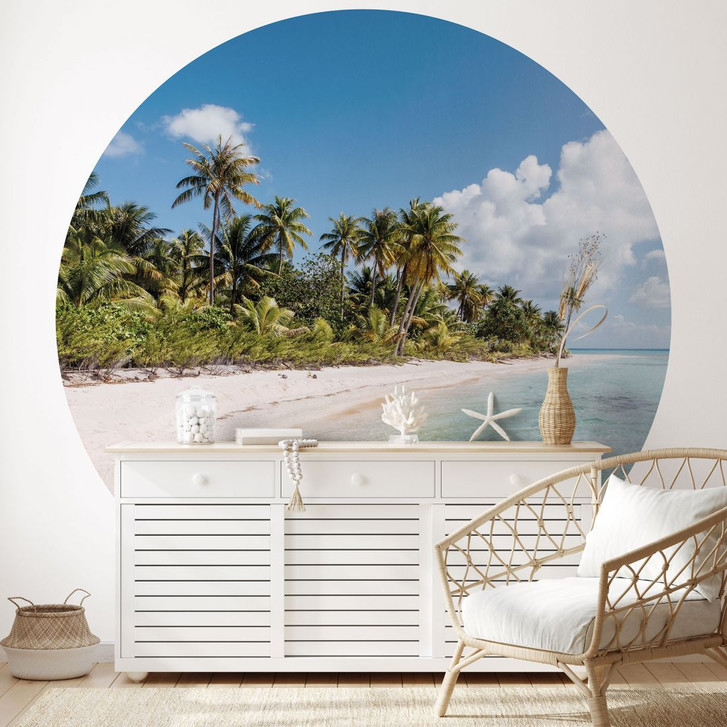 Fototapete Tropical - Palmenstrand in der Südsee - Colombo - Rund - Selbstklebend/Vlies - WA471400