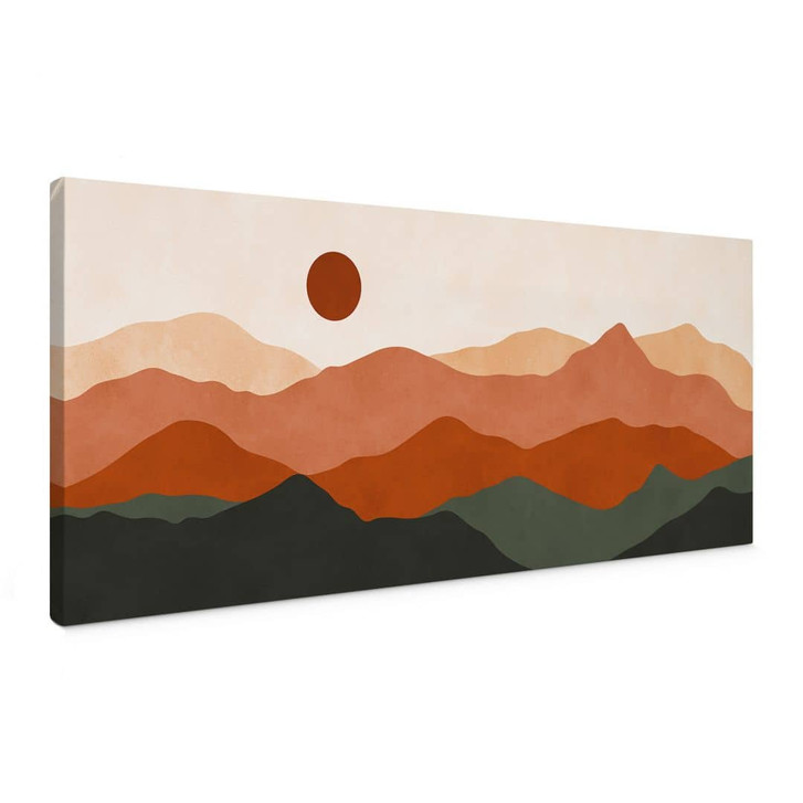 Leinwandbild mit Sonnenuntergang - Sanfte Hügel in der Abendsonne - Costa - Panorama - WA472533