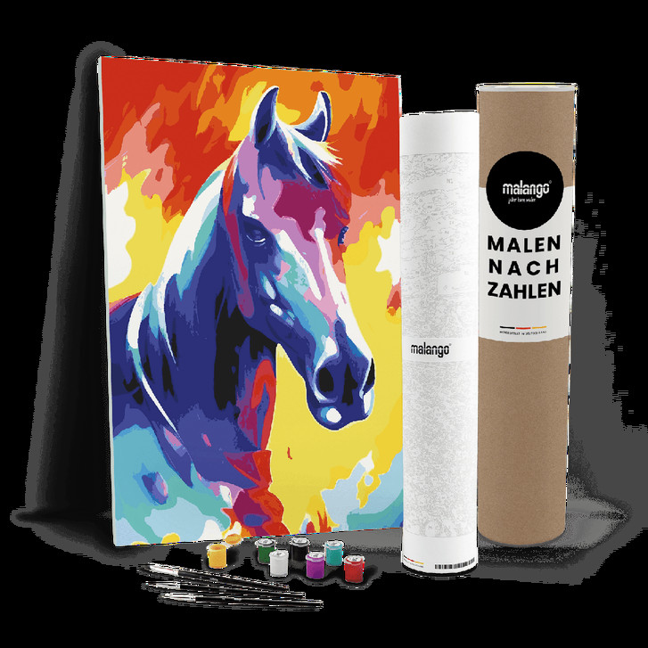 Malen nach Zahlen Leinwandbild - Pferd Poseidon - WA447180