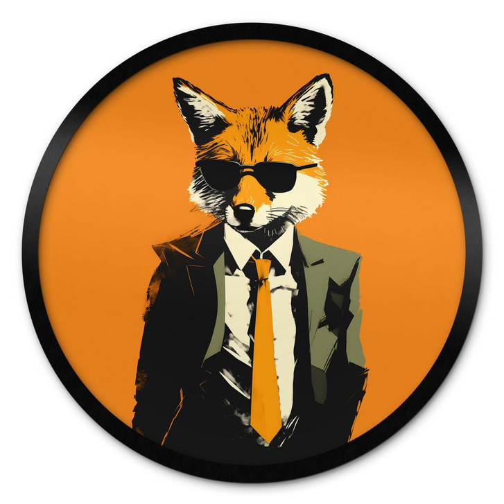 Poster Cooler Fuchs im Anzug - Magnusson - Rund - WA427592