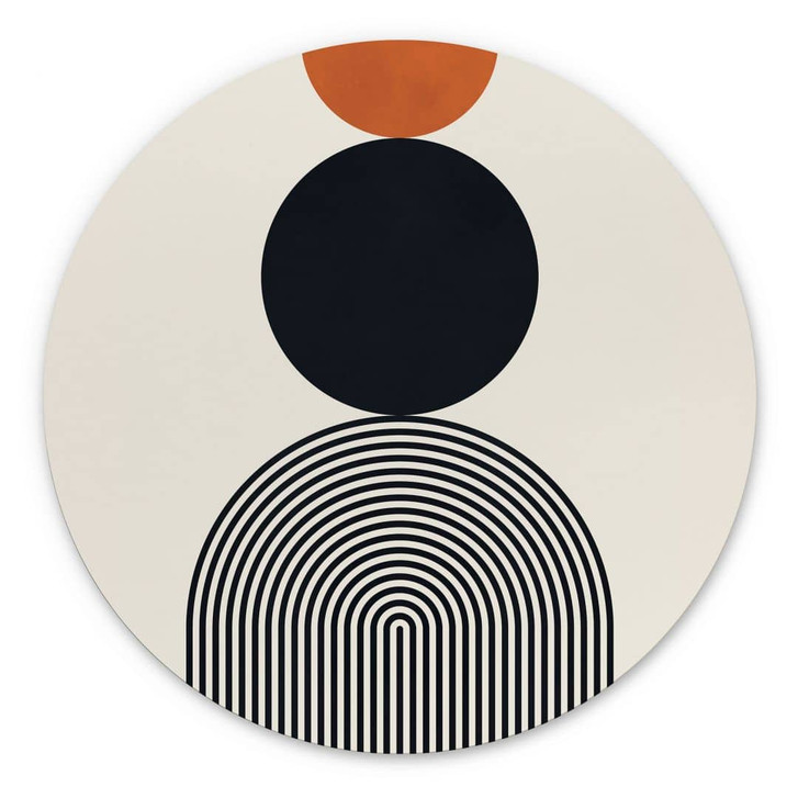 Wandbild Abstrakte Linien und Kreise im Einklang - Costa - Alu-Dibond Rund - WA441414