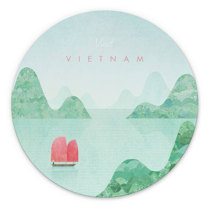 Wandbild Halong-Bucht auf Vietnam-Reisen - Rivers - Alu-Dibond Rund - WA464945