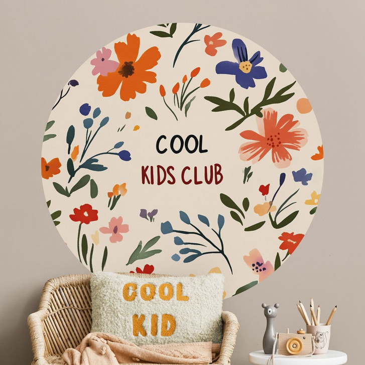 Wandtattoo Cool Kids Club Bunte Blumen - Treechild - Rund - WA501204