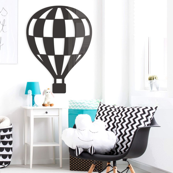 Acryldeko Heissluftballon kariert - WA308020