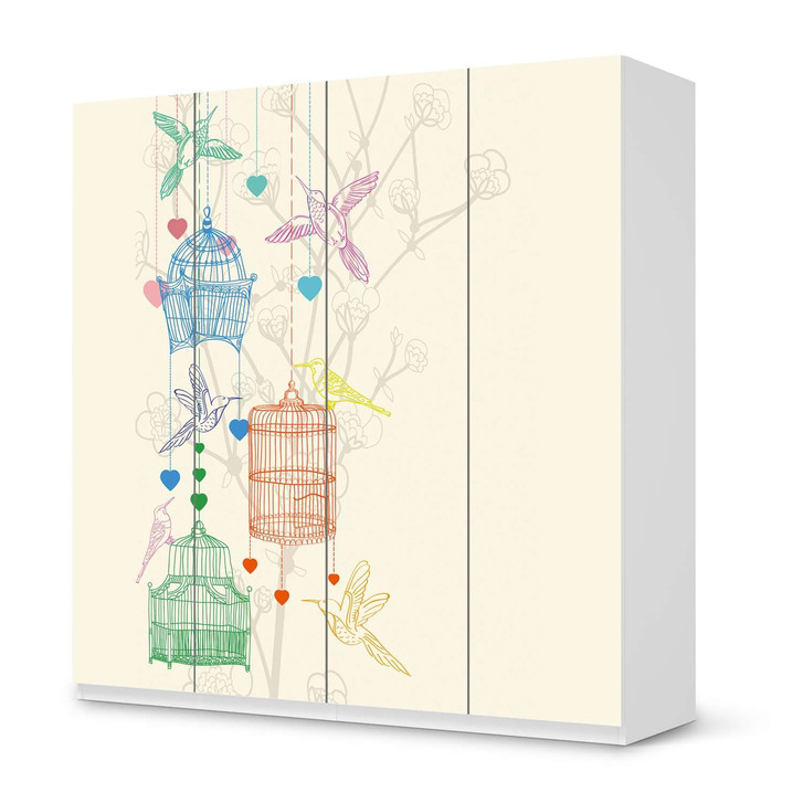 Klebefolie IKEA Pax Schrank 201cm Höhe - 4 Türen - Birdcage - CR110906