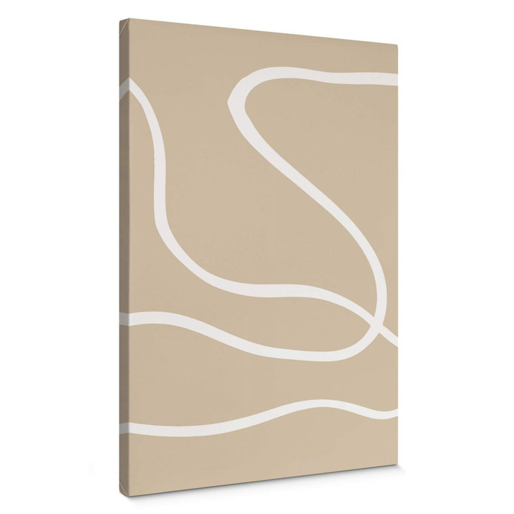 Leinwandbild 1X Studio - Weisse Pinselstriche auf Beige - WA357445
