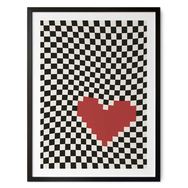 Poster Optische Illusion: Herz im Pixelstil - Kerr-Dineen - WA433182