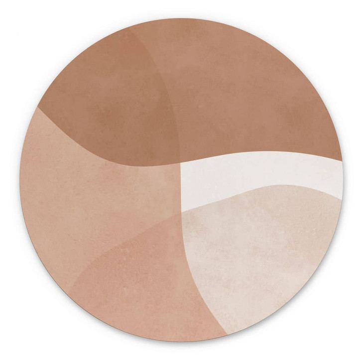 Wandbild Boho Aquarell-Formen in Brauntönen - Costa - Alu-Dibond Rund - WA436280