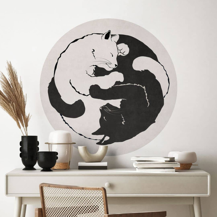 Wandtattoo Katzen Ying & Yang - Tunaboylu - Rund - WA429761