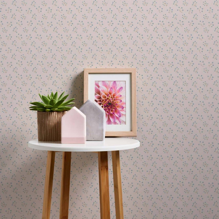 Blümchentapete creme blau - Vliestapete Landhaus A.S. Création - matt leicht strukturiert - WA396330