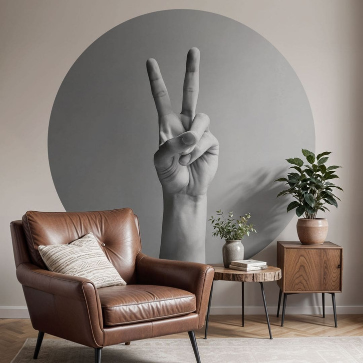 Fototapete Victory Hand - Zeichen des Friedens und Sieges - Bühler - Rund - Selbstklebend/Vlies - WA468434