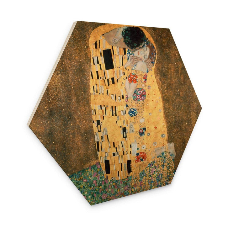 Hexagon Holzbild Klimt - Der Kuss - WA401325