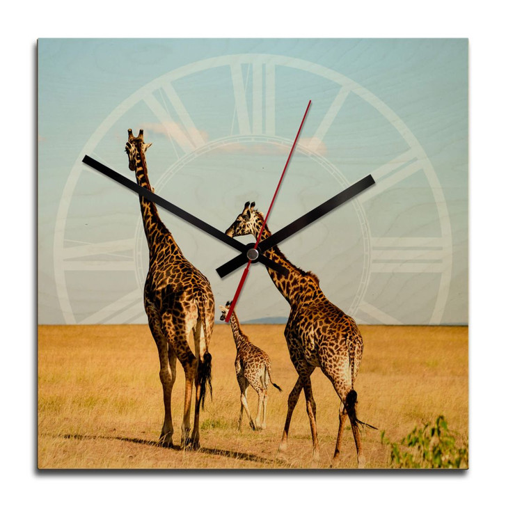 Holz-Wanduhr - Afrikanische Steppe - WA233374