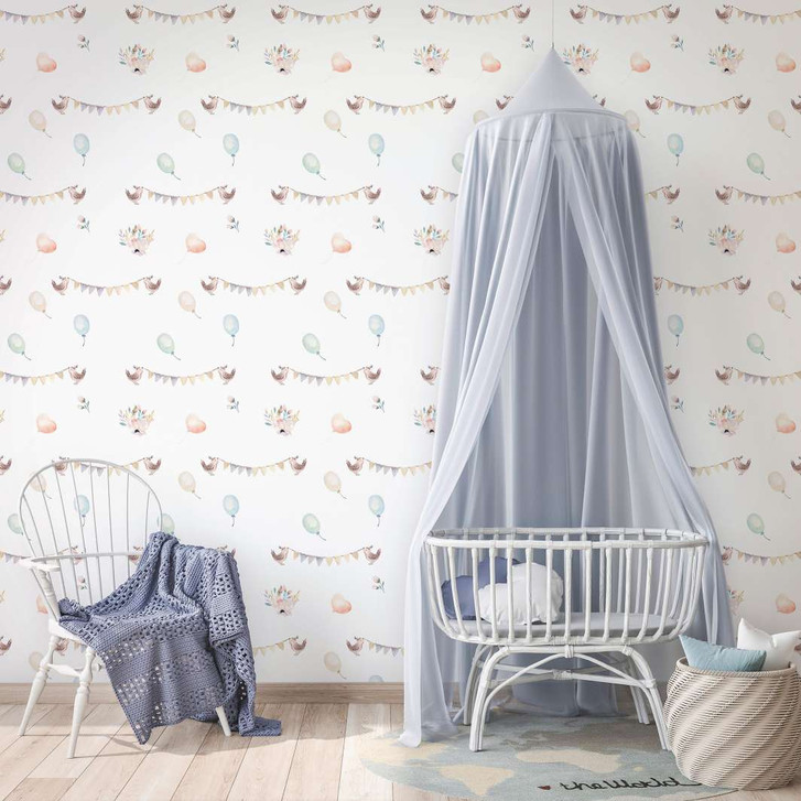 Kindertapete, Vliestapete mit Illustration Kids Walls weiss, bunt - WA508479