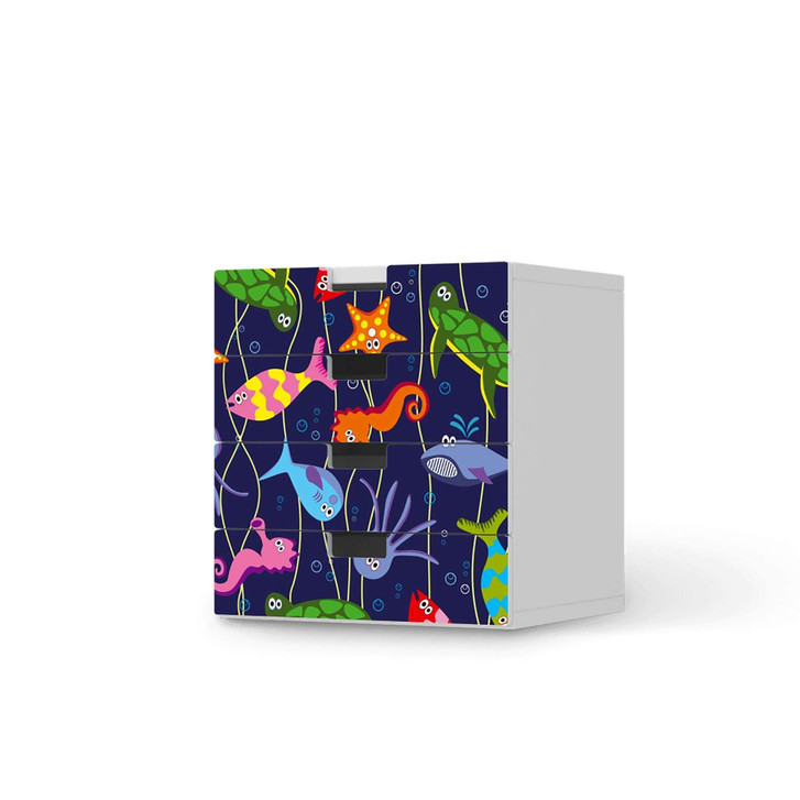 Klebefolie IKEA Stuva / Malad Kommode - 4 Schubladen - Underwater Life - CR112195