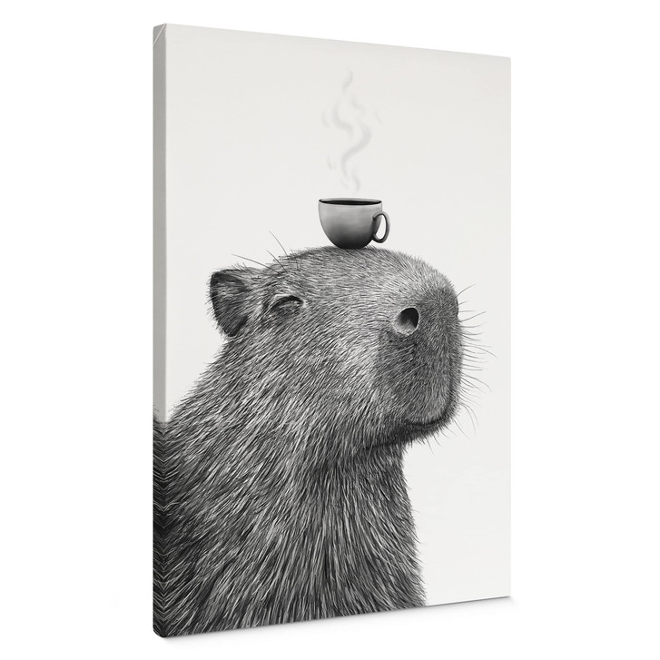 Leinwandbild Capybara Morgen Kaffee - Korenkova - WA517740