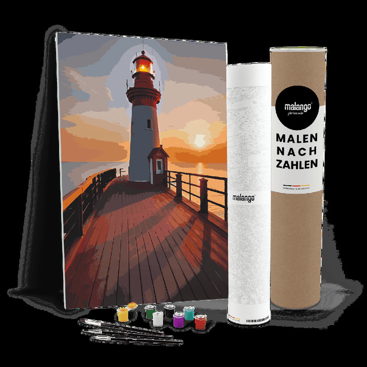 Malen nach Zahlen Leinwandbild - Leuchtturm neue Perspektiven - WA447432