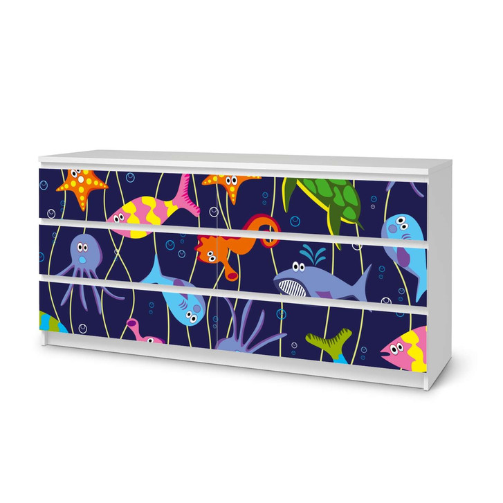 Möbelfolie IKEA Malm Kommode 6 Schubladen (breit) - Underwater Life - CR116643