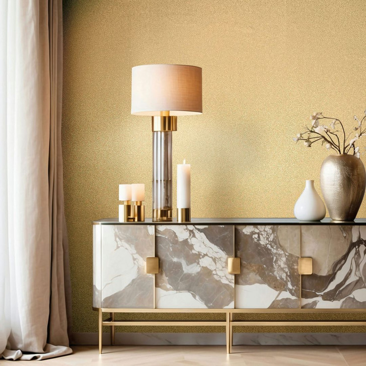 Vliestapete Putzstruktur Uni Modern glänzend in Gold - Papis Loveday - WA508346