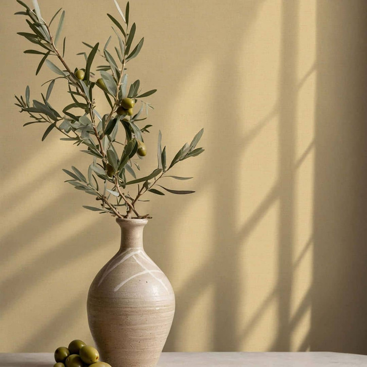 Vliestapete Strukturiert Uni Modern matt in Gelb - WA473082