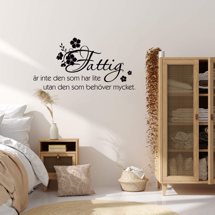 Wandtattoo Fattig är inte den som har lite... - WA210059
